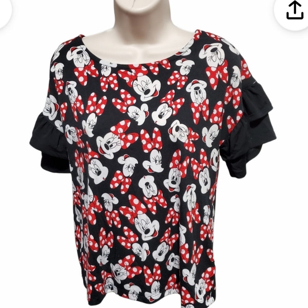 Disney Parks Minnie Mouse Blouse Top  size S short sleeves *